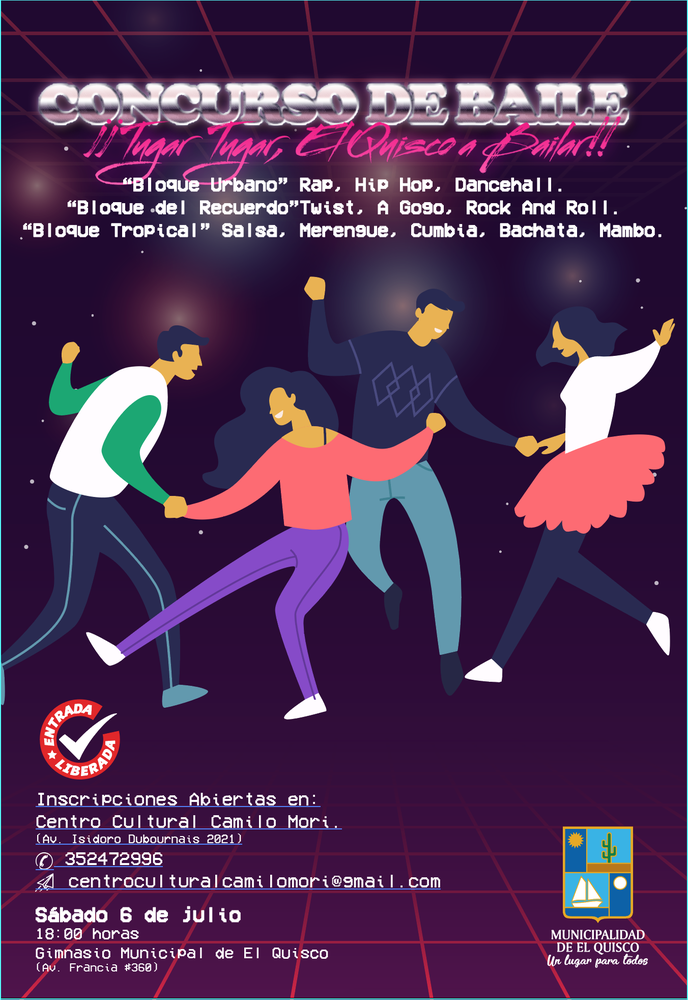 Afiche del evento "Tugar Tugar El Quisco sale a Bailar"