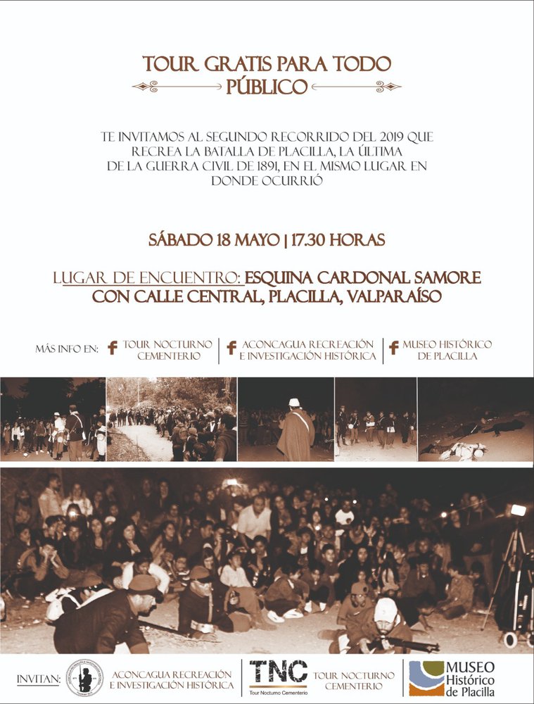 Afiche del evento "Caminata Histórica Batalla de Placilla 1891"