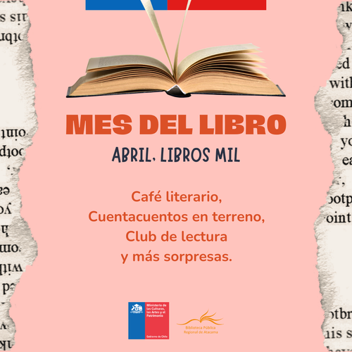 Afiche del evento "Café literario Biblioteca Regional de Atacama"