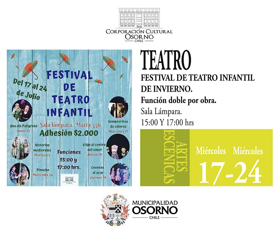 Afiche del evento "Festival de Teatro Infantil de Invierno (Osorno)"