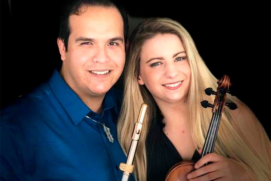 Afiche del evento "Masterclass de Flauta y Violín, con Emilio Rutllant y Nicole Oswald"