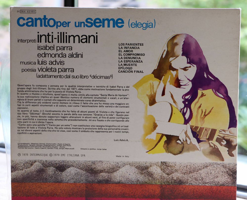 Afiche del evento "Canto para una semilla, Isabel Parra presenta video inédito de 1978 y explica su historia."