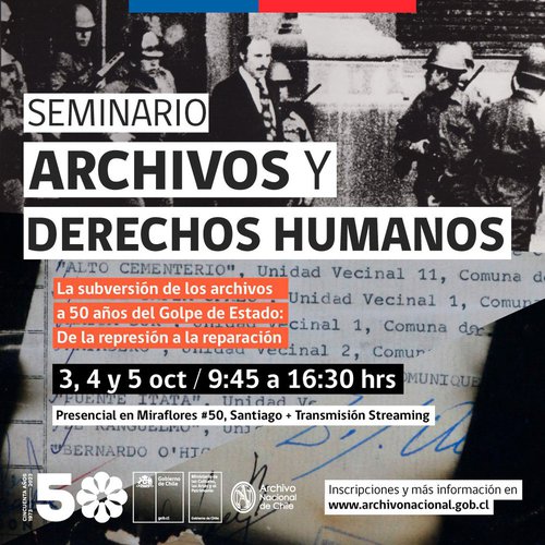 Afiche del evento "Seminario Archivos y Derechos Humanos"