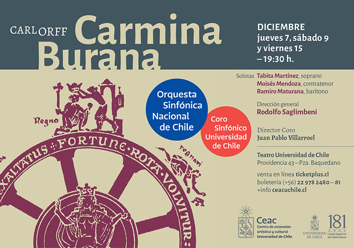 Afiche del evento "Concierto sinfónico coral / Carmina Burana"