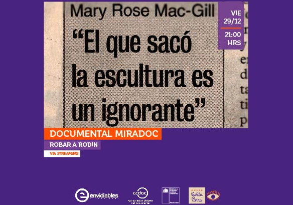 Afiche del evento "Exhibición del documental "Robar a Rodin""