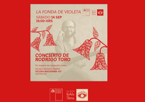 Afiche del evento "La Fonda de Violeta: Concierto de Rodrigo Toro"