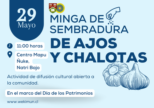 Afiche del evento "Minga de Sembradura de Ajos y Chalotas"