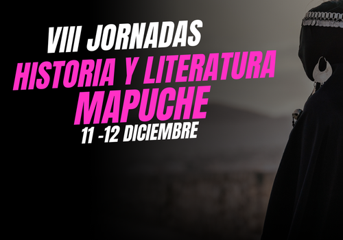 Afiche del evento "VIII Jornadas de Historia y Literatura Mapuche"