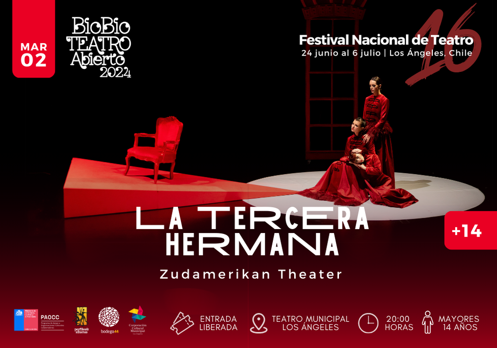 Afiche del evento "Festival Biobío Teatro Abierto: La Tercera Hermana"