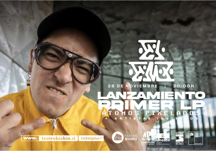 Afiche del evento "El Em3: Lanzamiento de su primer LP"