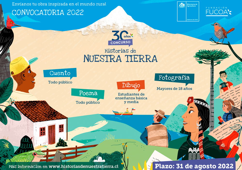 Afiche del evento "Concurso Historias de Nuestra Tierra"