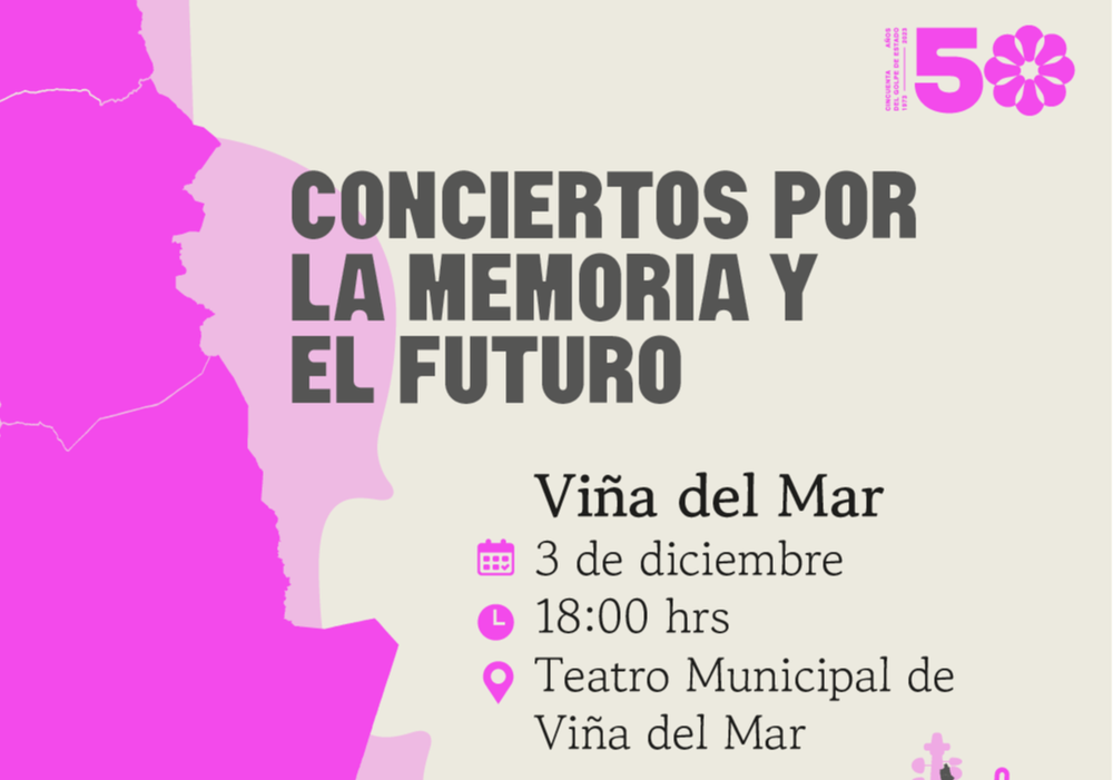 Afiche del evento "Viña del Mar - Ciclo de conciertos por la memoria y el futuro. La música es un lugar de encuentro"