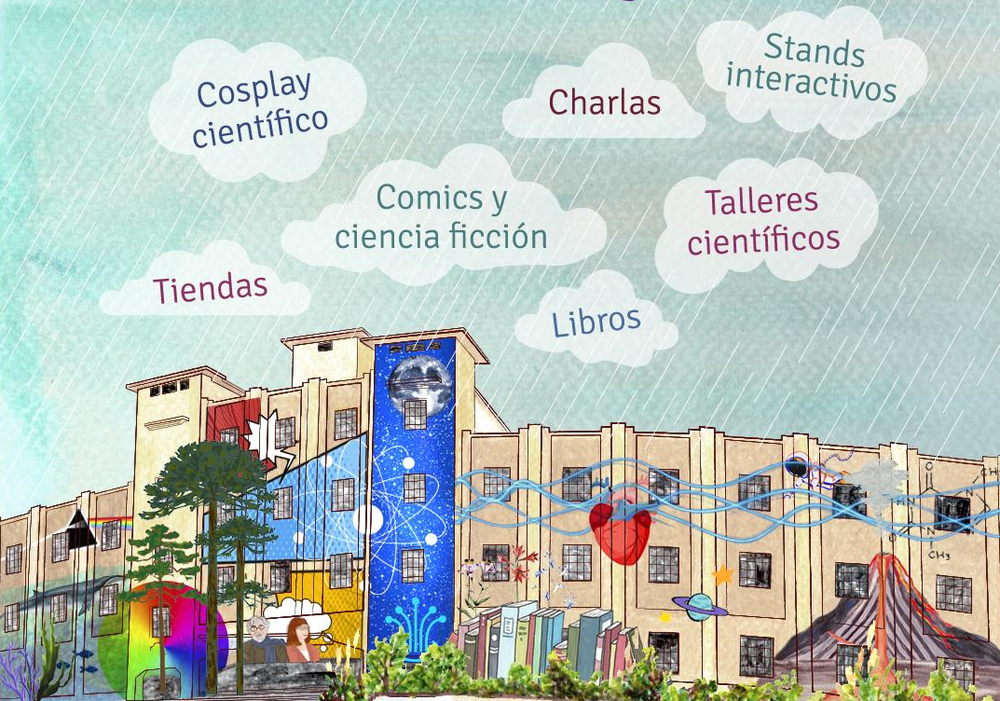Afiche del evento "Invierno con Ciencia en la Biblioteca de Santiago"