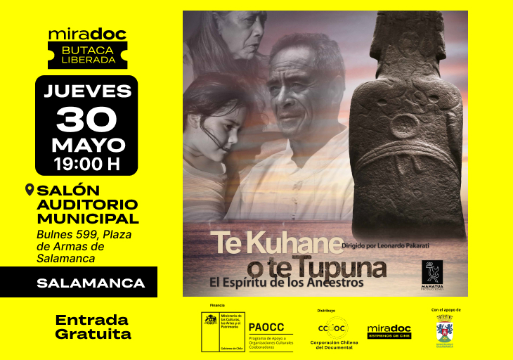 Afiche del evento "Documental "Te Kuhane o Te Tupuna" en Corporación Cultural de Recoleta"