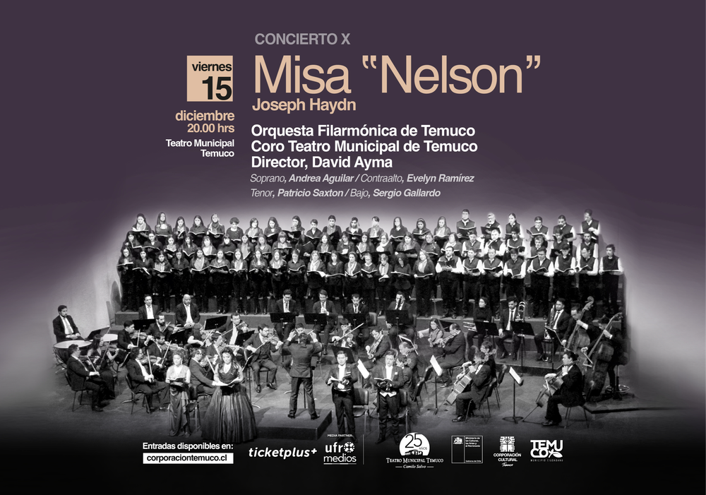 Afiche del evento "Concierto X de Temporada- Misa Nelson"
