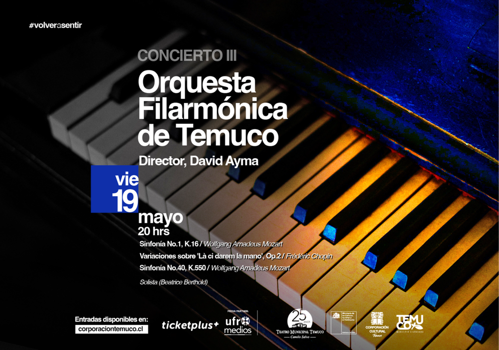 Afiche del evento "III concierto de la Orquesta Filarmónica de Temuco"