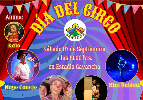 Afiche del evento "Día del Circo junto al Sindicato de Artistas Circenses de Tarapacá"