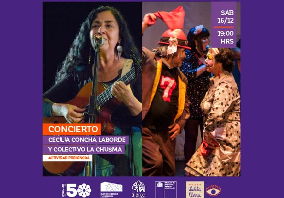 Afiche del evento "Concierto de Cecilia Concha Laborde y "Colectivo La Chusma""
