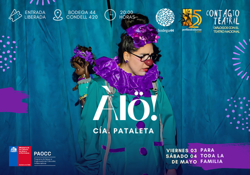 Afiche del evento "Contagio Teatral: Álö! de Compañía Pataleta"
