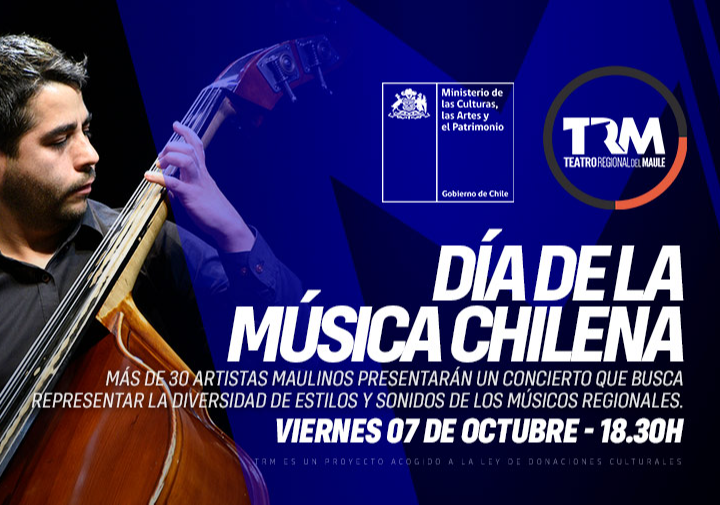 Afiche del evento "Día de la Música Chilena en Teatro Regional del Maule"