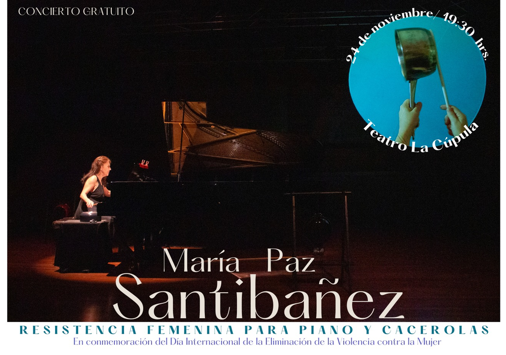 Afiche del evento "Concierto de piano: “Resistencia femenina para piano y cacerolas”"