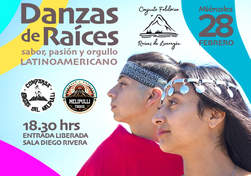 Afiche del evento "Danzas de raíces. Sabor, pasión y orgullo latinoamericáno"