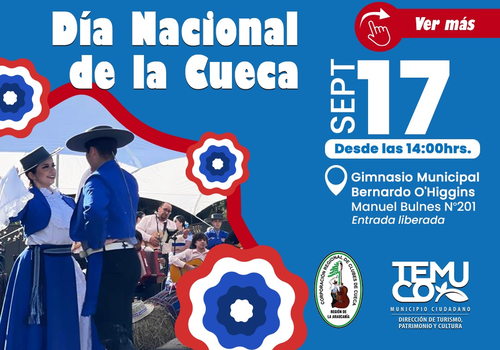 Afiche del evento "Día Nacional de la Cueca en Temuco"