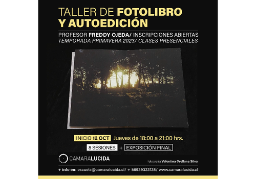 Afiche del evento "Taller de Fotolibro y Autoedición"