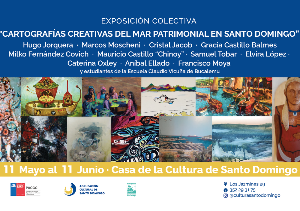 Afiche del evento "Exposición "Cartografías Creativas del Mar Patrimonial en Santo Domingo""