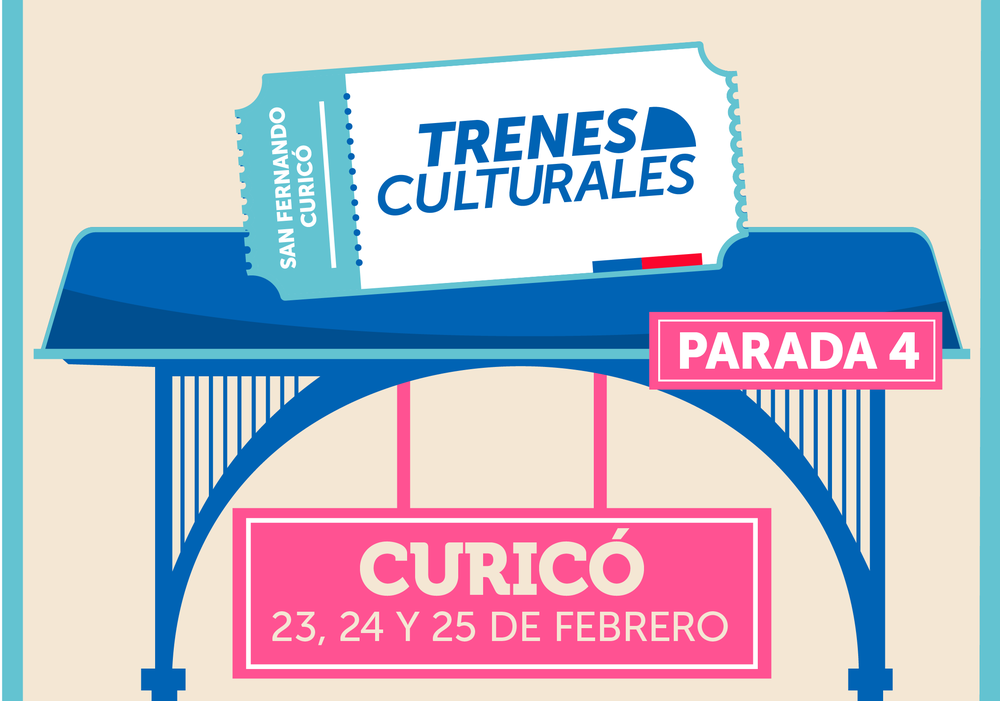 Afiche del evento "Trenes Culturales: Curicó"