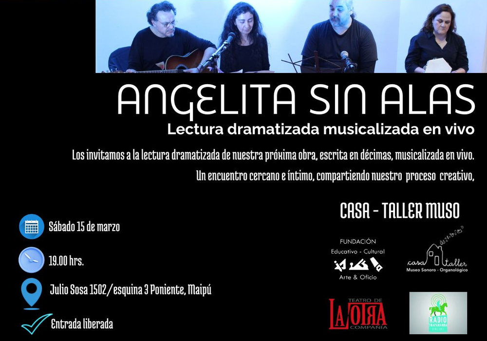 Afiche del evento "Lectura Dramatizada ANGELITA SIN ALAS"