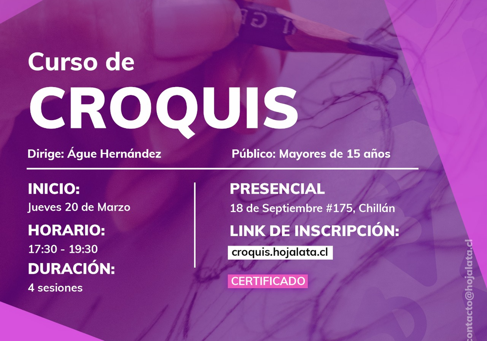 Afiche del evento "Curso de Croquis"