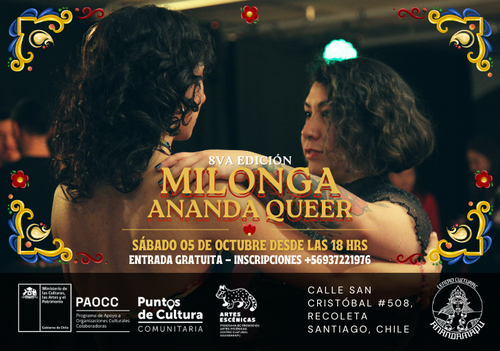 Afiche del evento "8º Edición - Milonga AnandaQueer "Baila con quien quieras""