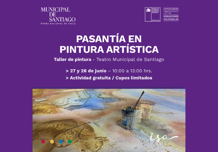 Afiche del evento "Pasantía Taller de Pintura en Municipal de Santiago"
