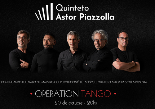 Afiche del evento "Quinteto Astor Piazzolla"
