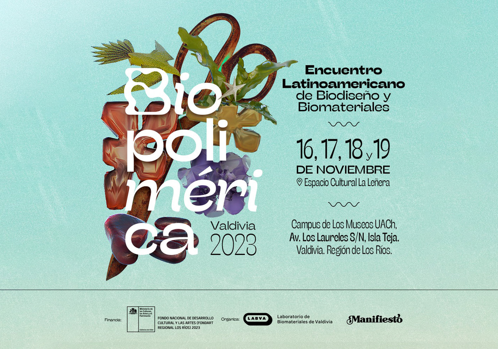 Afiche del evento "Biopolimérica 2023 - Encuentro Latinoamericano de Biodiseño y Biomateriales"