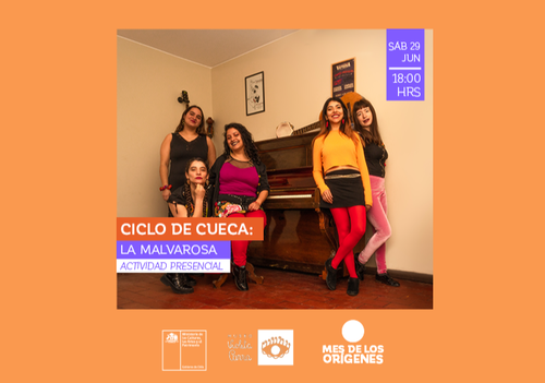 Afiche del evento "Mes de los Orígenes: Concierto de Cueca La Malvarosa"