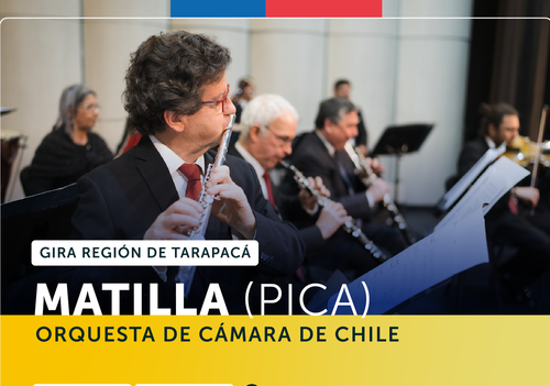 Afiche del evento "Orquesta de Cámara de Chile en Pica - Gira Región de Tarapacá"