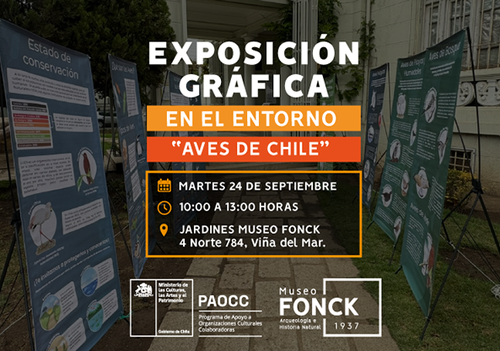 Afiche del evento "Exposición gráfica “Aves de Chile”"