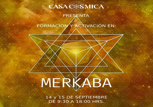 Afiche del evento "Formación y activación en Merkaba"