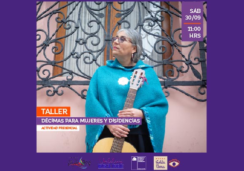 Afiche del evento "Taller de Décimas para mujeres y disidencias"