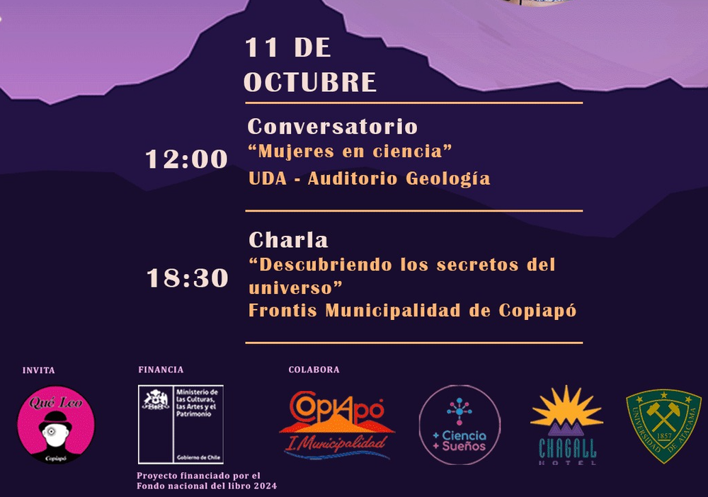 Afiche del evento ""Descubriendo los secretos del Universo: planetas, estrellas y galaxias lejanas""