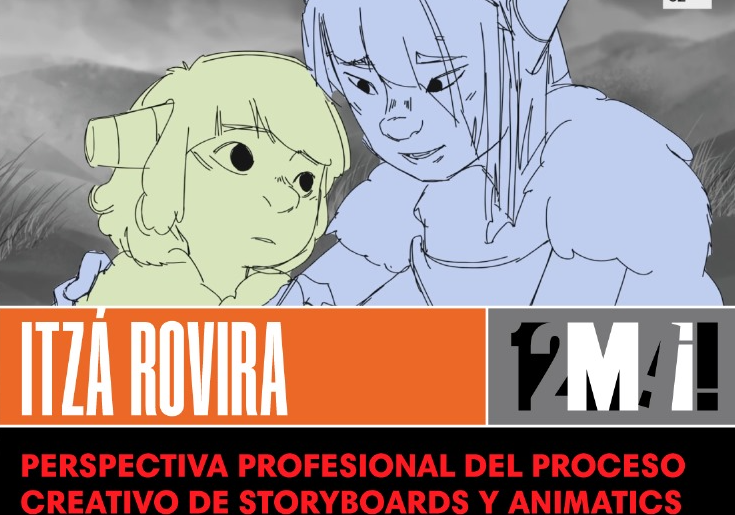 Afiche del evento "Itzá Rovira: "Storyboards y Animatics" - Fundación CHILEMONOS"