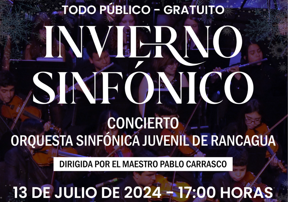 Afiche del evento "Invierno Sinfónico - Orquesta Sinfónica Juvenil de Rancagua"
