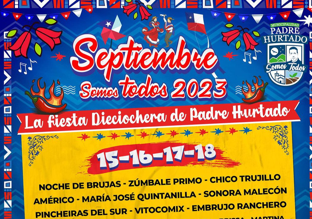 Afiche del evento "Fonda Septiembre Somos Todos en Padre Hurtado"