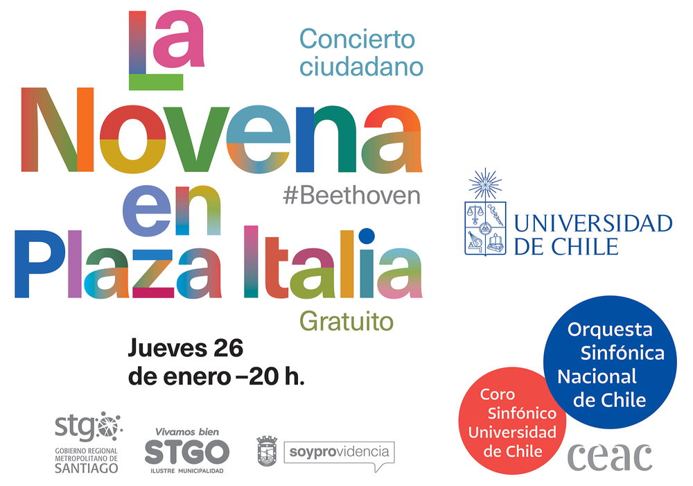 Afiche del evento "Concierto Ciudadano / La Novena en Plaza Italia"
