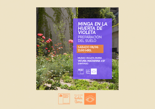 Afiche del evento "Minga en la Huerta de Violeta: Preparación del suelo"