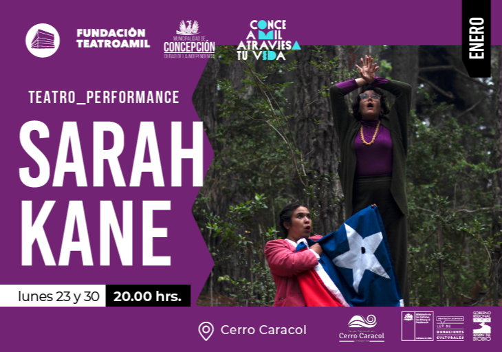 Afiche del evento "Sarah Kane en Cerro Caracol"