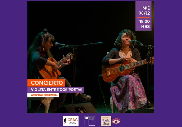 Afiche del evento "Concierto "Violeta entre dos poetas""