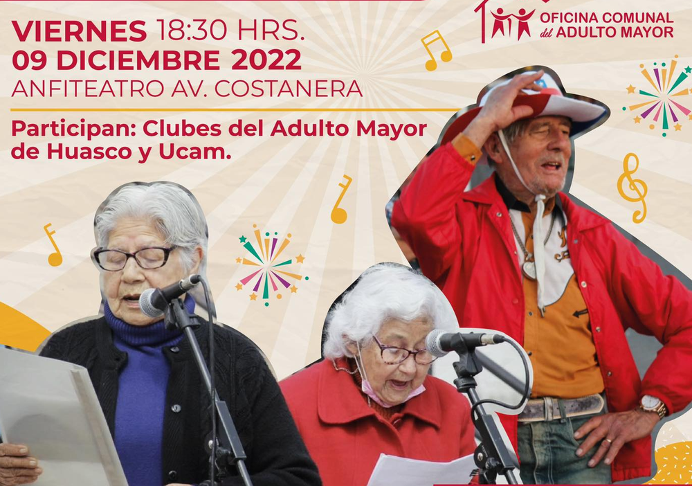 Afiche del evento "1er Show de talentos del Adulto Mayor - Huasco"